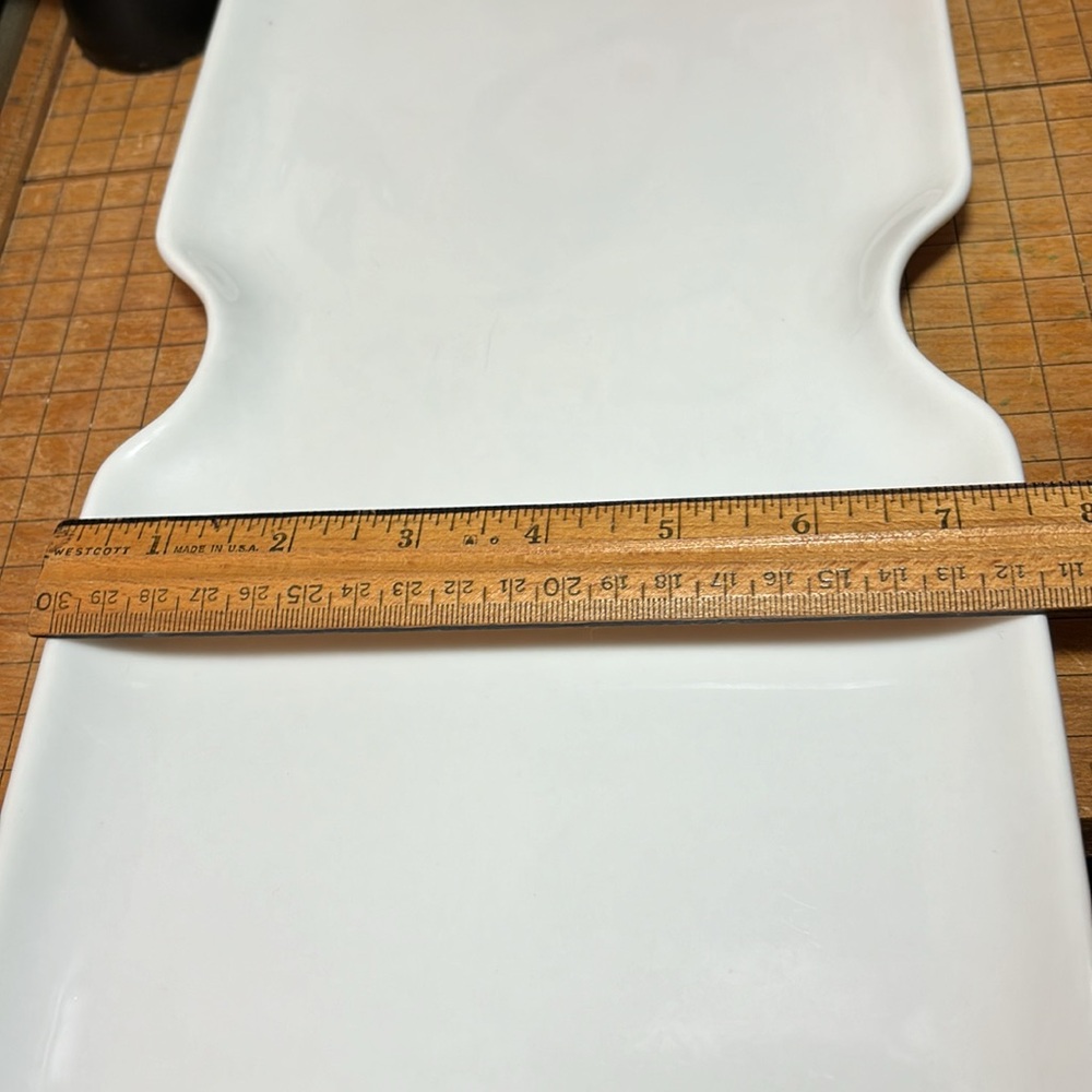 Pier 1 White Porcelain Serving Tray 14.75”Lx7.5”Wx7/8”H EUC Meat Cheese - Picture 12 of 12